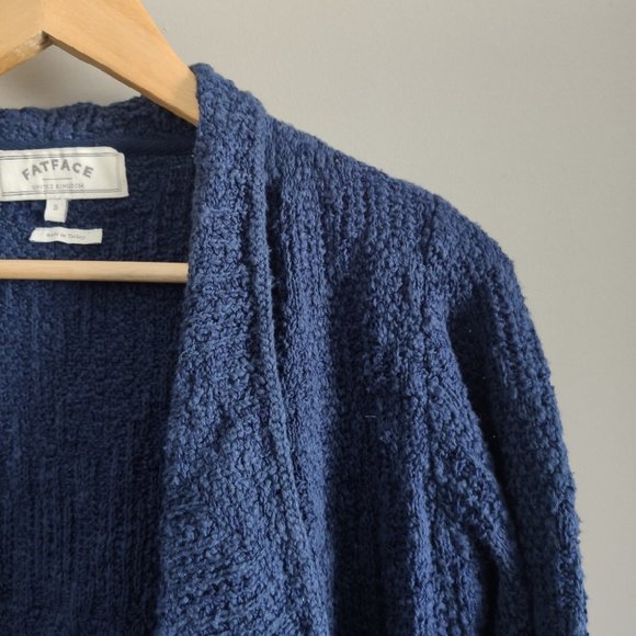 Fat Face Waterfall Knit Cardigan Sweater Blue Size 8 - Picture 4 of 8